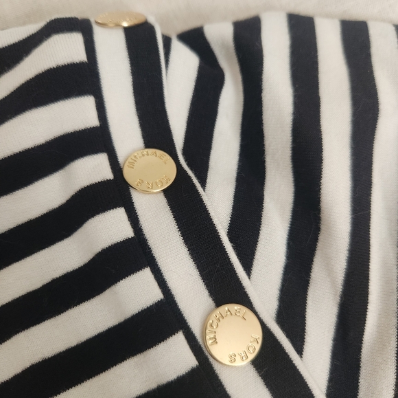 NWOT Michael Kors French Stipe Drop Shoulder Sweater with Bell Sleeves - Picture 6 of 8